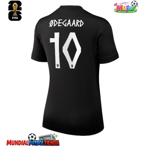 Camiseta Noruega Martin Odegaard #10 Segunda Equipación Replica Mundial 2026 para mujer mangas cortas